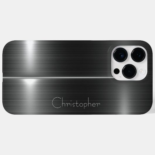 Titanium Zilver Roestvrij Staal Print iphone 15 Case-Mate iPhone Case (Achterkant (horizontaal))