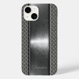 Titanium Zilver Roestvrij Staal Print iphone 15 Case-Mate iPhone 14 Hoesje
