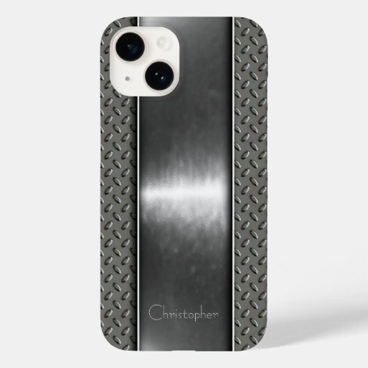 Titanium Zilver Roestvrij Staal Print iphone 15 Case-Mate iPhone Case (Achterkant)