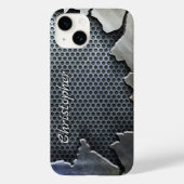 Titanium Zilver Roestvrij Staal Print iphone 15 Case-Mate iPhone Case (Achterkant)