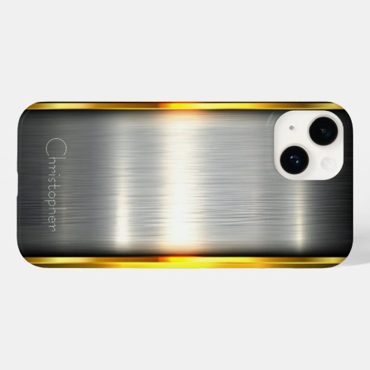 Titanium Zilver Roestvrij Staal Print iphone 15 Case-Mate iPhone Case (Achterkant (horizontaal))