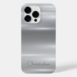 Titanium Zilver Roestvrij staal Print iPhone 14 Pro Max Hoesje
