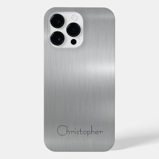 Titanium Zilver Roestvrij staal Print iPhone Hoesje (Achterkant)