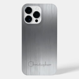 Titanium Zilver Roestvrij staal Print iPhone 14 Pro Max Hoesje