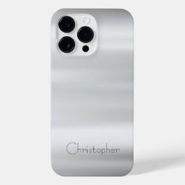 Titanium Zilver Roestvrij staal Print iPhone 14 Pro Max Hoesje