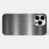 Titanium Zilver Roestvrij staal Print iPhone Hoesje (Achterkant horizontaal)