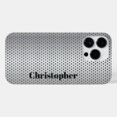 Titanium Zilver Roestvrij staal Print iPhone Hoesje (Achterkant horizontaal)