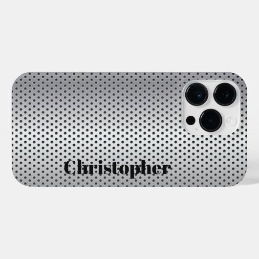 Titanium Zilver Roestvrij staal Print iPhone Hoesje (Achterkant horizontaal)