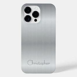 Titanium Zilver Roestvrij staal Print iPhone 14 Pro Max Hoesje