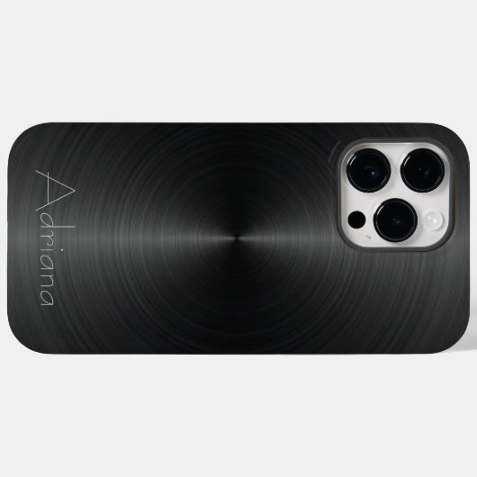 Titanium Zilver zwart Roestvrij Staal Metaal Case-Mate iPhone Case (Achterkant (horizontaal))