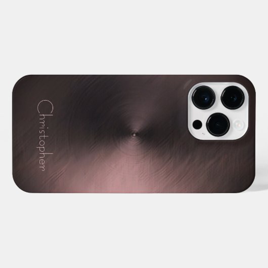Titanium Zwart en brons Roestvrij staal Print iPhone Hoesje (Achterkant horizontaal)