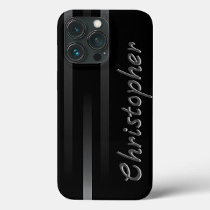 Titanium zwart en zilver roestvrij staal Print Case-Mate iPhone Case