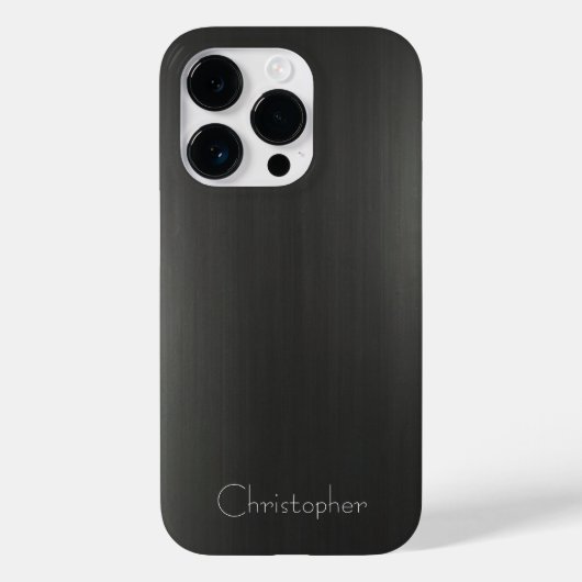 Titanium zwart zilver roestvrij staal print Case-Mate iPhone case (Achterkant)
