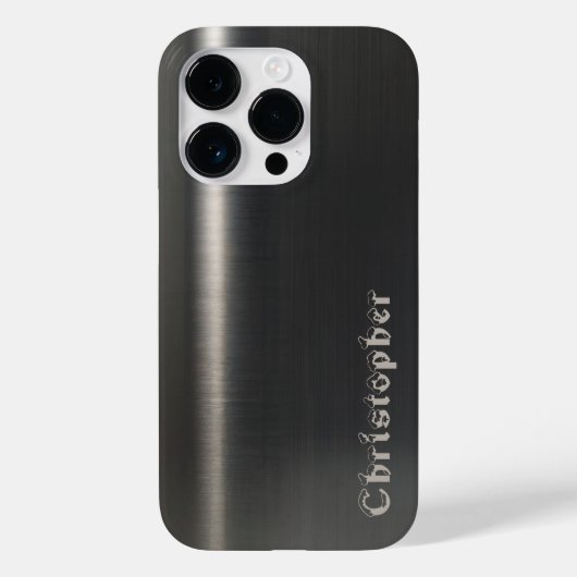 Titanium zwart zilver roestvrij staal print Case-Mate iPhone case (Achterkant)