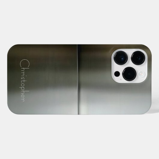 Titanium Zwart Zilver Roestvrij staal Print iPhone Hoesje (Achterkant horizontaal)