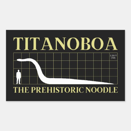 Titanoboa Extinct Large Snake Prehistorische Noodl Rechthoekige Sticker (Voorkant)