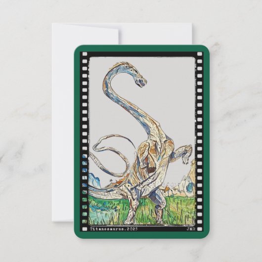 Titanosaurus Flat Dinosaur Wenskaart Blank (Voorkant)