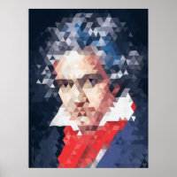 Titans of Music: Beethoven Poster (Low poly)