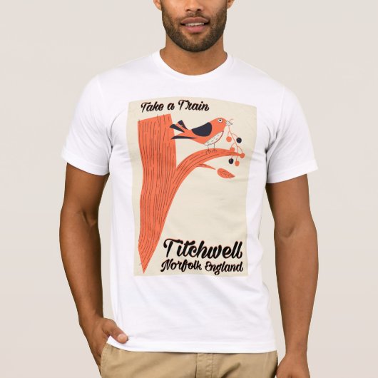 Titchwell Norfolk strand reisposter T-shirt (Voorkant)