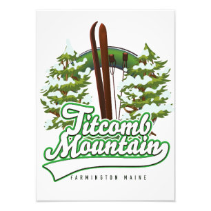 Titcomb Mountain Farmington Maine Ski Foto Afdruk