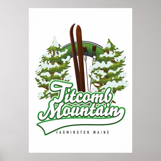 Titcomb Mountain Farmington Maine Ski Poster (Voorkant)