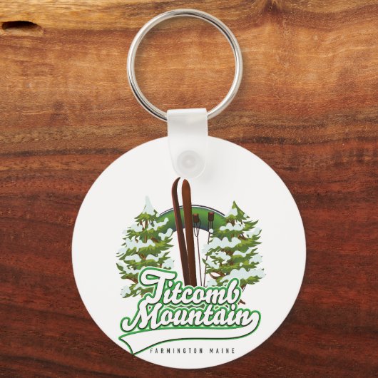 Titcomb Mountain Farmington Maine Ski Sleutelhanger (Voorkant)