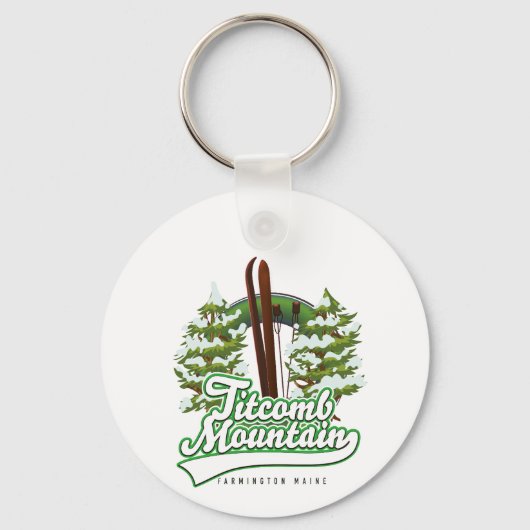 Titcomb Mountain Farmington Maine Ski Sleutelhanger (Achterkant)