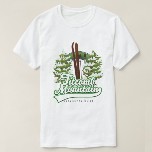 Titcomb Mountain Farmington Maine Ski T-shirt (Design voorkant)