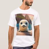 **Titel:** 3D Baby Seal Character Design **Descri T-shirt (Voorkant)