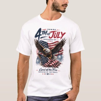 Titel: 4 juli Witkoparend Patriottisch T-shirt