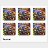 Titel beest Rijder squad zes pack premium monster Vierkante Sticker (Vel)