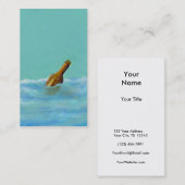 Titel:  Bericht - fles bij zee tekenen ART Visitekaartje (Voorkant / Achterkant)