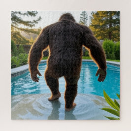 Titel: Bigfoot's achtertuin zwembadfeestje Legpuzzel