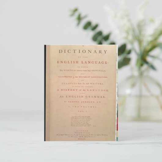 Titel bladzijde van deel I van het Engels Briefkaart (Staand voorkant)