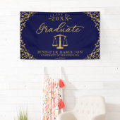Titel: Blauwe en Gouden Banier voor Afstuderen aan Spandoek (Insitu)
