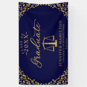 Titel: Blauwe en Gouden Banier voor Afstuderen aan Spandoek (Verticaal)