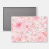 Titel Blush Bloom Watercolor Bloemen Magneet (Voorkant / Achterkant)