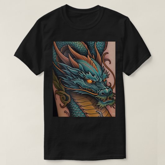 Titel: Bold Dragon Graphic Mannen Zwart T-shirt De (Design voorkant)