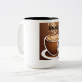 Titel: "Brewed Impressions: Verhoog uw slok met Tweekleurige Koffiemok (Voorkant links)