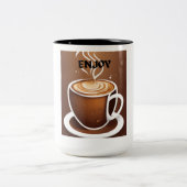 Titel: "Brewed Impressions: Verhoog uw slok met Tweekleurige Koffiemok (Center)