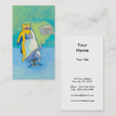 Titel: Cat Dentist - uniek whimsical GEPERSONALISE Visitekaartje (Voorkant / Achterkant)