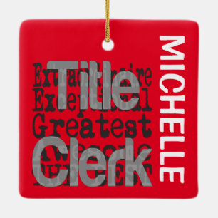 Titel Clerk Extraordinaire CUSTOM Keramisch Ornament