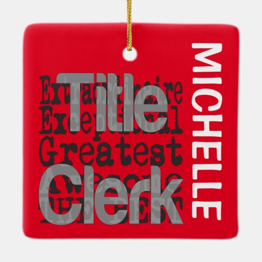 Titel Clerk Extraordinaire CUSTOM Keramisch Ornament (Achterkant)
