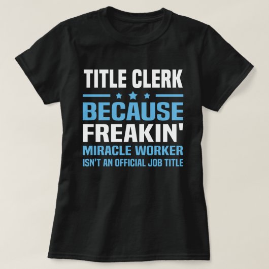 Titel Clerk T-shirt (Design voorkant)