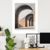 Titel: Corridors van Stille Geometrie Poster (Thuiskantoor)