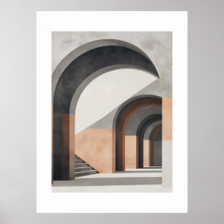 Titel: Corridors van Stille Geometrie Poster