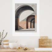 Titel: Corridors van Stille Geometrie Poster (Keuken)