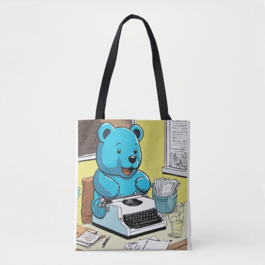 Titel: De brief van het Giant Blue Gummy Beer Tote Bag (Voorkant)