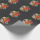 Titel: Día de los Muertos Bloemenschedel Cadeaupapier (Hoek)