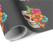 Titel: Día de los Muertos Bloemenschedel Cadeaupapier (Rol Hoek)